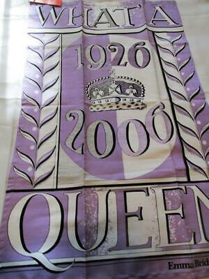 EMMA BRIDGEWATER LINEN TEA DISH TOWEL WHAT A QUEEN 1926-2006 BIRTHDAY