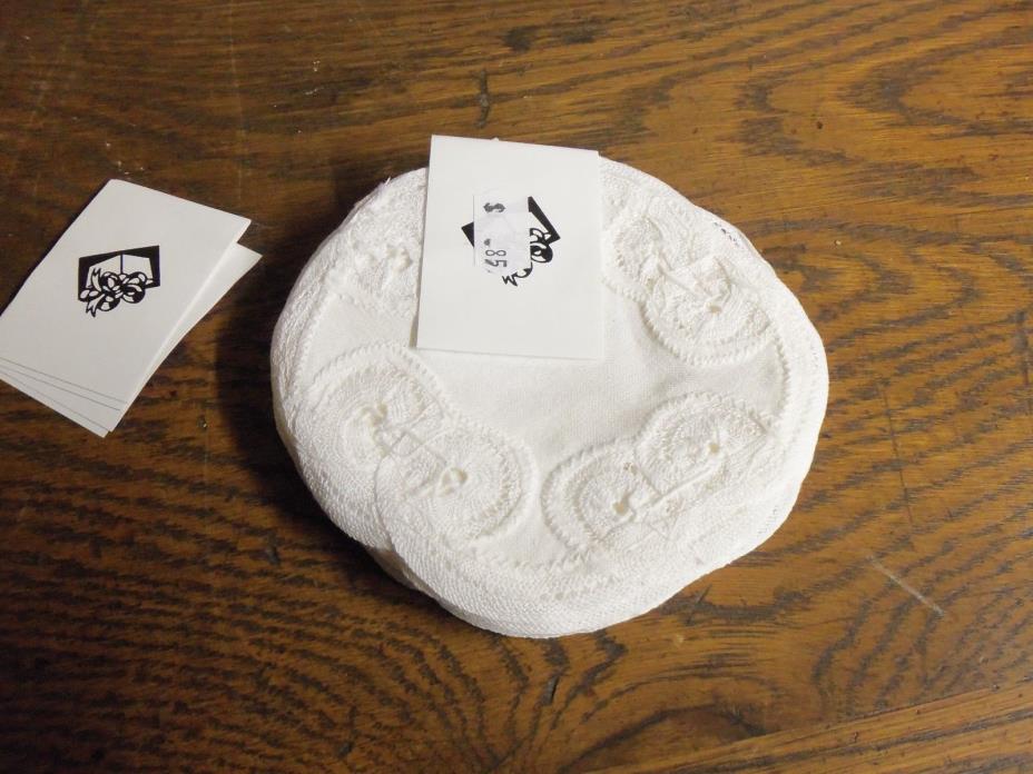 1 dozen White Batiste Lace Doilies 4