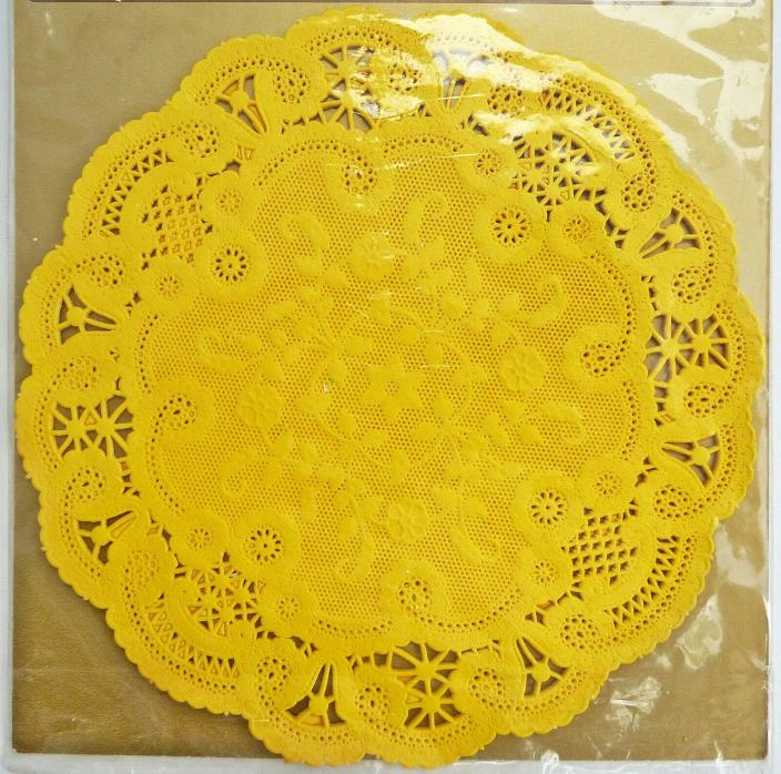 Yellow French Lace Paper Doilies - 6 inch - Lot of 60 - Vintage Hallmark Doilies