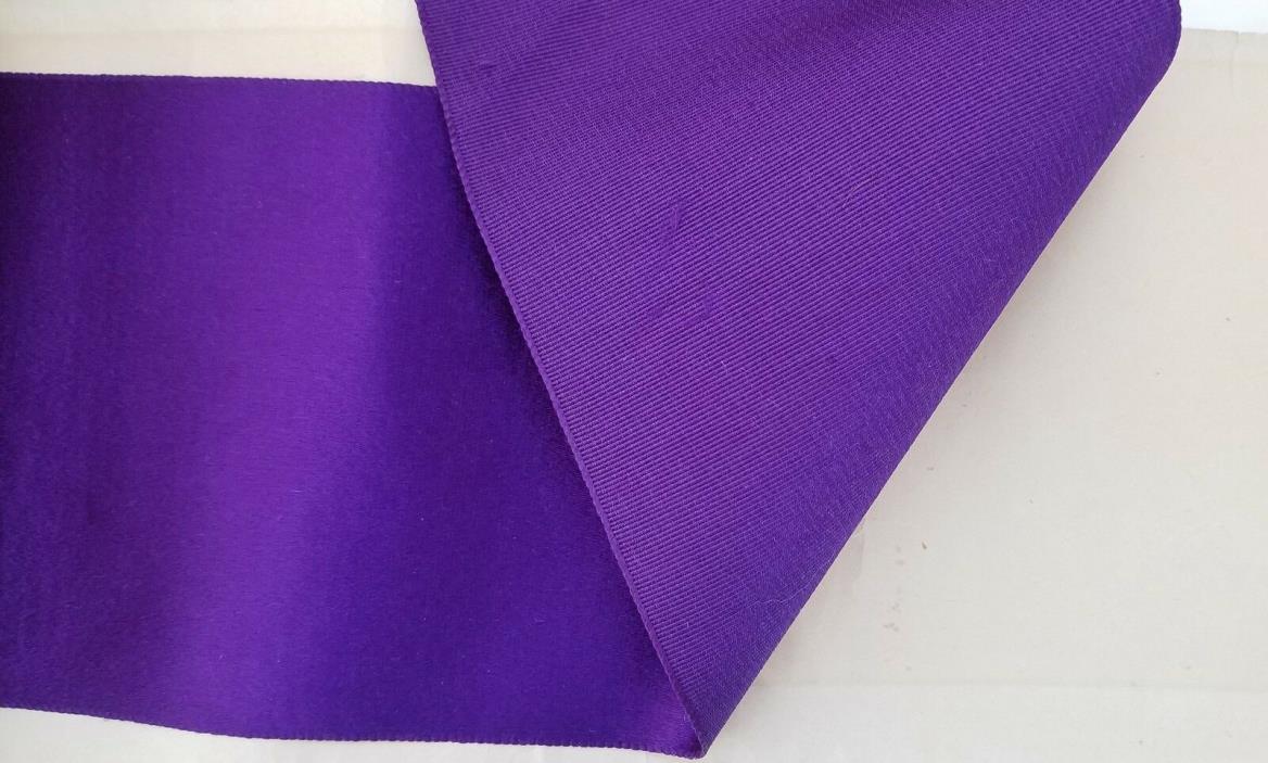 Antique Silk Satin Ribbon Edwardian Regal Purple Grosgrain Back 5