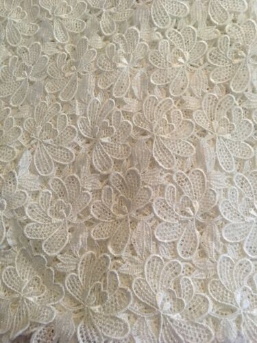 9 1/2 Yds Allover White Bridal Floral Rayon Venise Lace