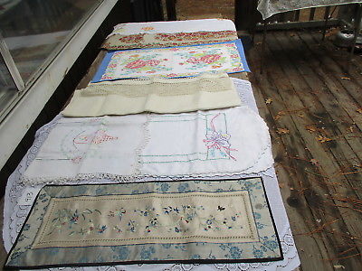 ASSORTED LOT OF 8  DRESSER SCARVES/TABLE RUNNERS Doilies Vintage Lot 413