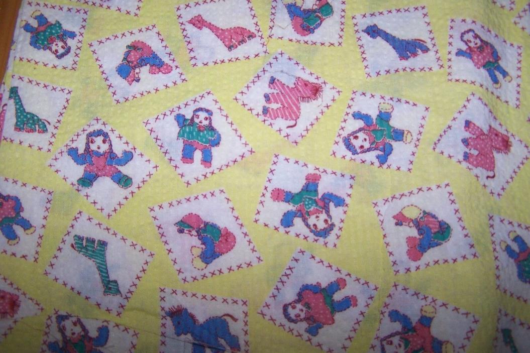 ONE VTG Cotton/Cotton Blend Small  Print Craft Remnant Fabric Piece