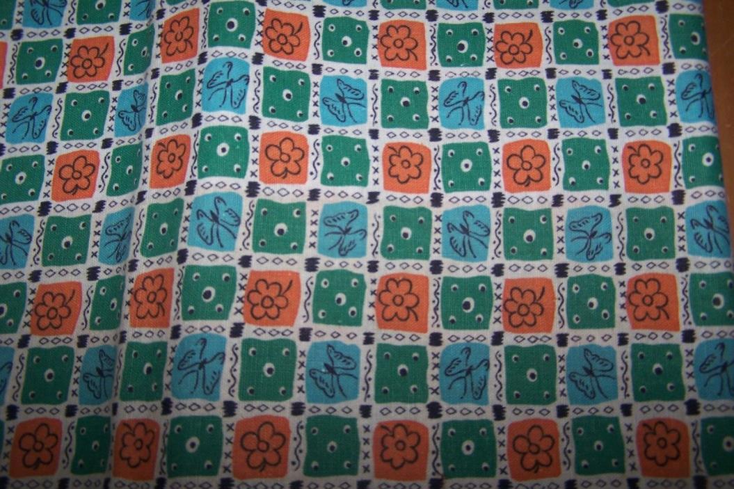 3 VTG Cotton or Cotton Blend Small Print Sack Cloth?Remnant Fabric Pieces