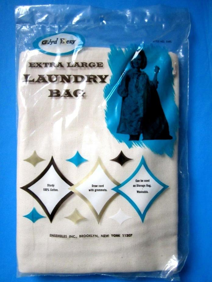One Vintage Glyd Eezy Extra Large Laundry Bag with Draw Cord and Grommets Sealed
