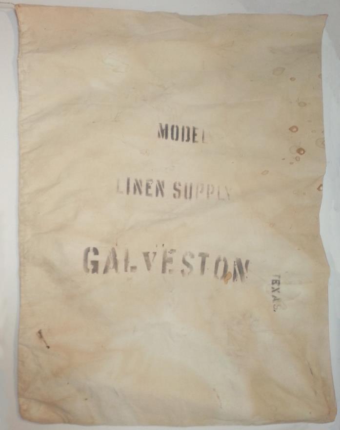 Vintage Model Cleaners Galveston Texas Laundry Linen Bag