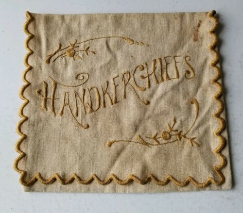 Vintage Handkerchief Pouch Holder Embroidery