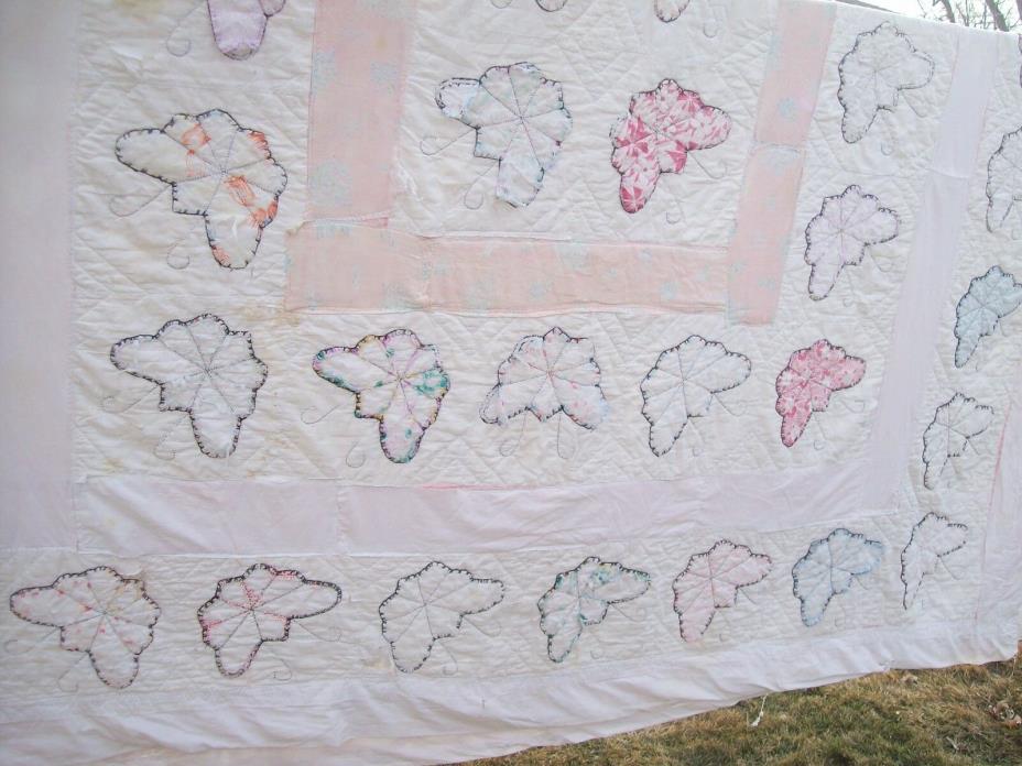 hand stitched cutter quilt craft fabric tattered torn