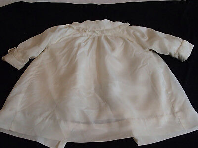 Vintage size 0-3 mnth old baby doll handmade silk lined Satin robe lace trim