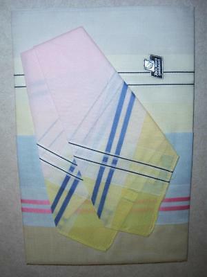 MIB Vintage German Pure HANKY HANKIES Pastel  Plaid SET ~~ Handkerchief Cloth