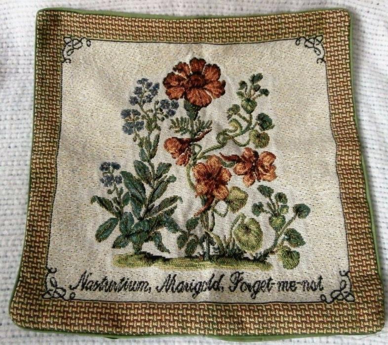Pillow Cover, Floral, Marigold, Forget Me Not, 15.5 x 15.5