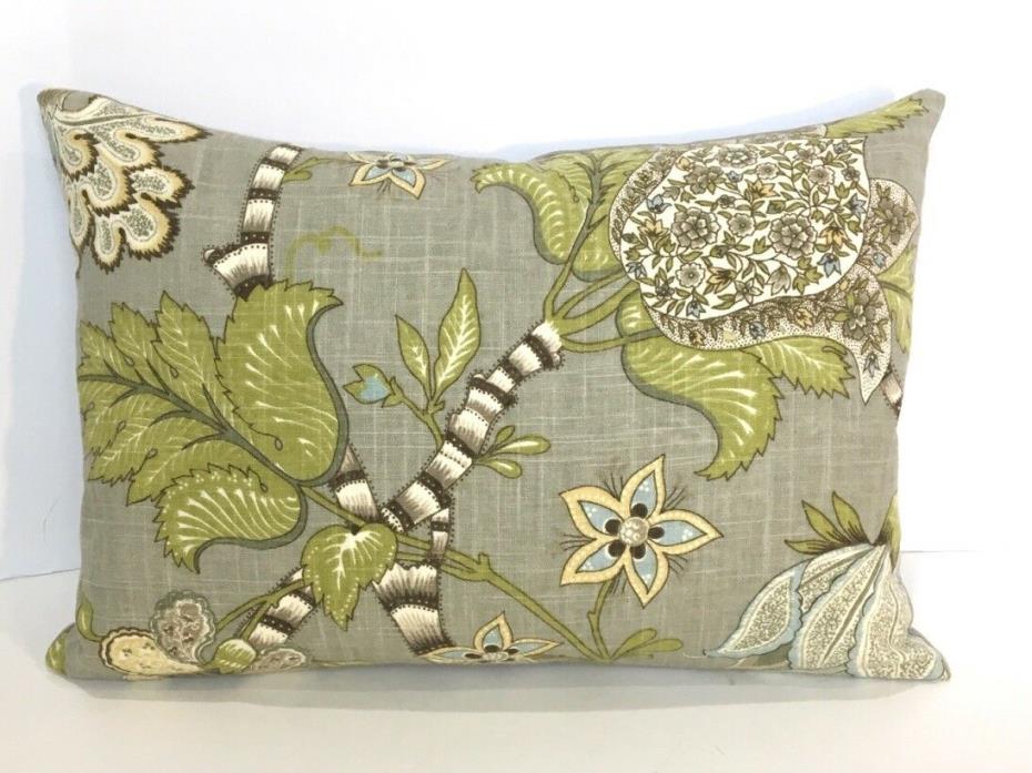 Pillow Linen Grey Fabric Lumbar Pillow 14 x 20 Home Decor Custom Made Pillow NEW