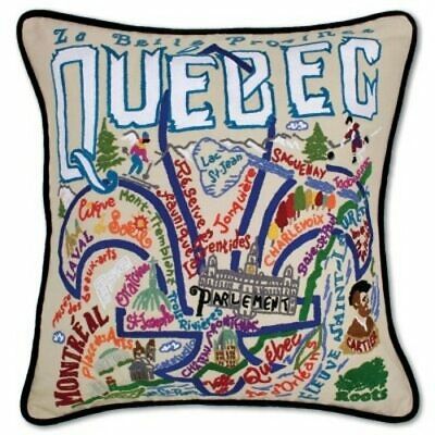 Québec Hand-Embroidered Pillow