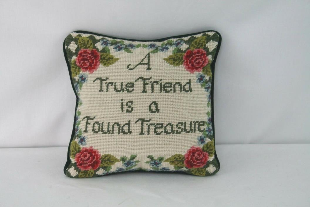 Small Needlepoint Floral Friend pillow  