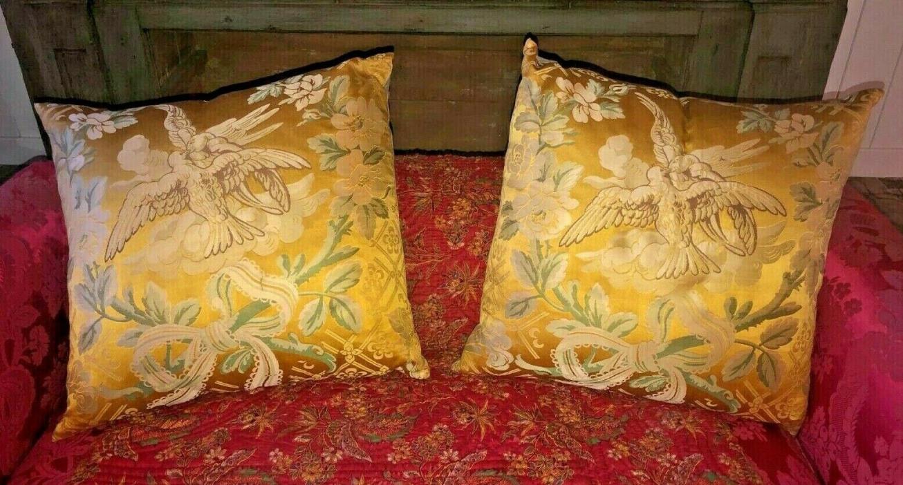 GOREGEOUS Vintage 'Pergolesi' Fortuny Textile Decorative Bolster Pillow Pillows