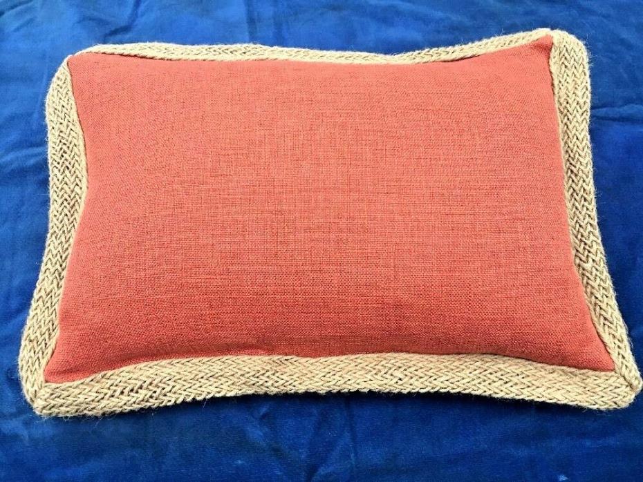 PIER ONE 1 Shabby Chic Linen & Tweed Rope Border Living Room Bed Chair Pillow