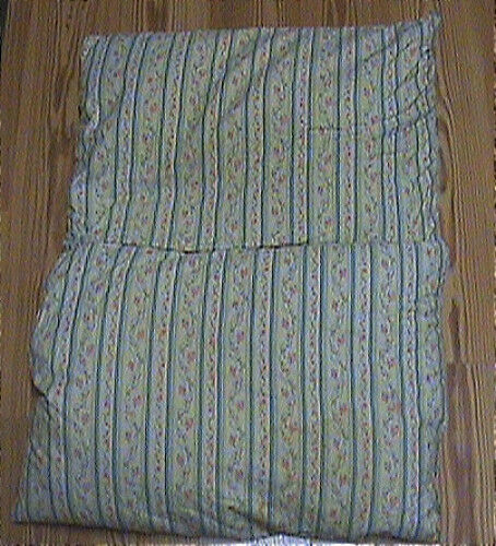 Set of 2 Vintage Pillow TickingFeather Bed Pillow Blue Stripe Pink Roses