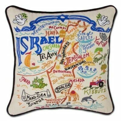 Israel Hand-Embroidered Pillow