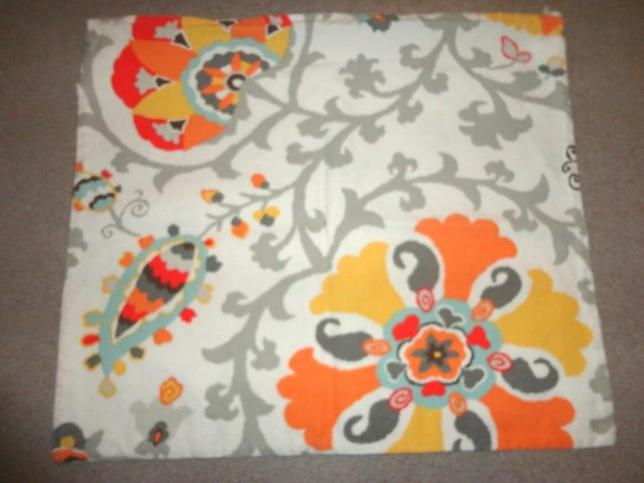 PILLOW COVER BY STOREHOUSE ABSTRACT FLORAL PRINT GRAY YELLOW 16.5