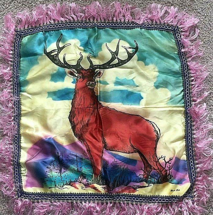 Vintage Souvenir Satin Pillow Cover BLACK HILLS, South Dakota, Beautiful Design