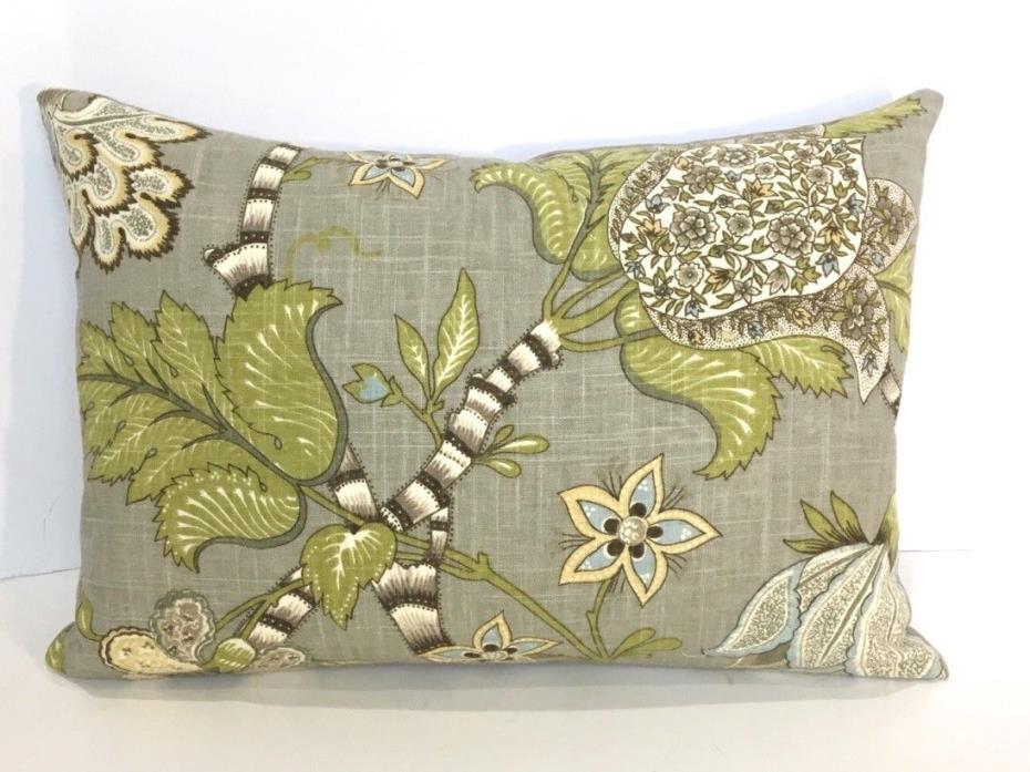 Grey Pillow Linen Fabric Lumbar Pillow 14 x 20 Home Decor Pillow Decorative NEW