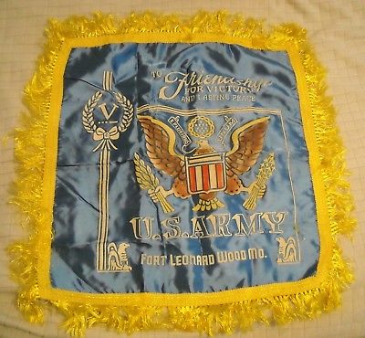 U.S. ARMY PILLOW COVER CASE FORT LEONARD WOOD, MO To friendship for victory and