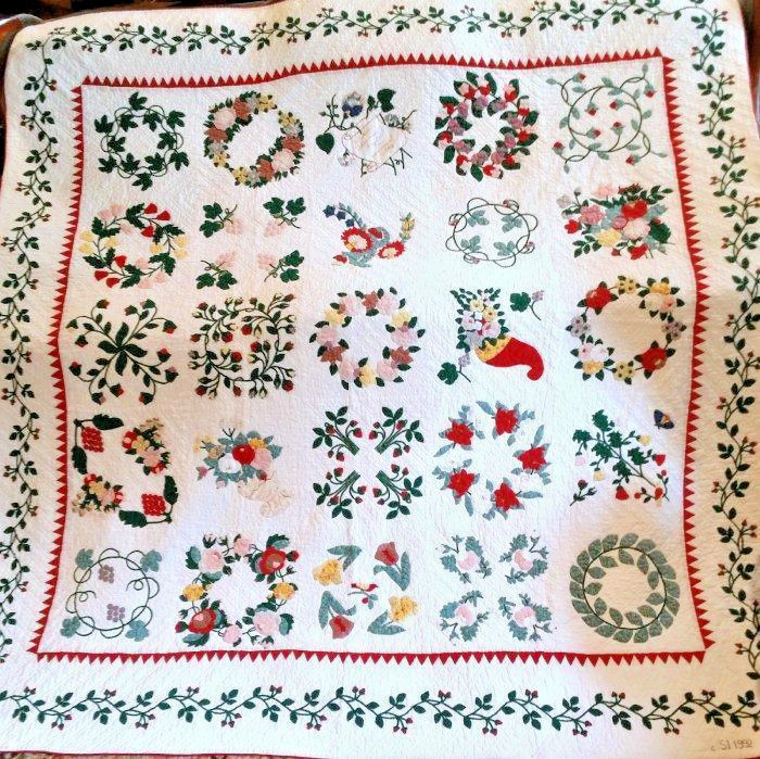 Vintage - New - BRIDE'S - BRIDE QUILT - APPLIQUE - Queen - 2 Shams - Cotton