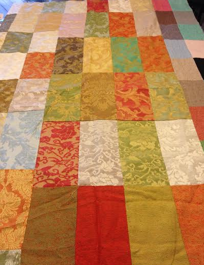 Beautiful Vntg Unfinished Patchwork Quilt Bed Cover Multi-Color Fabric 75x86 I17