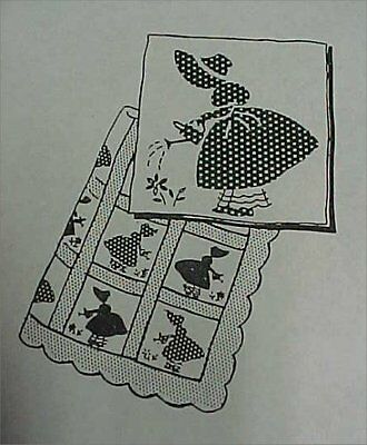 Vintage Quilt Quilting Sewing Fabric Pattern SunBonnet Sue Garden Applique