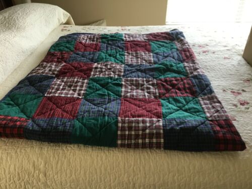 Twin Size Flannel Quilt Approximately 60” By 80” Very Nice