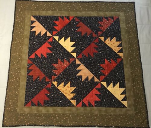 45” By 45”  Abstract Patchwork Hand Quilted Quilt