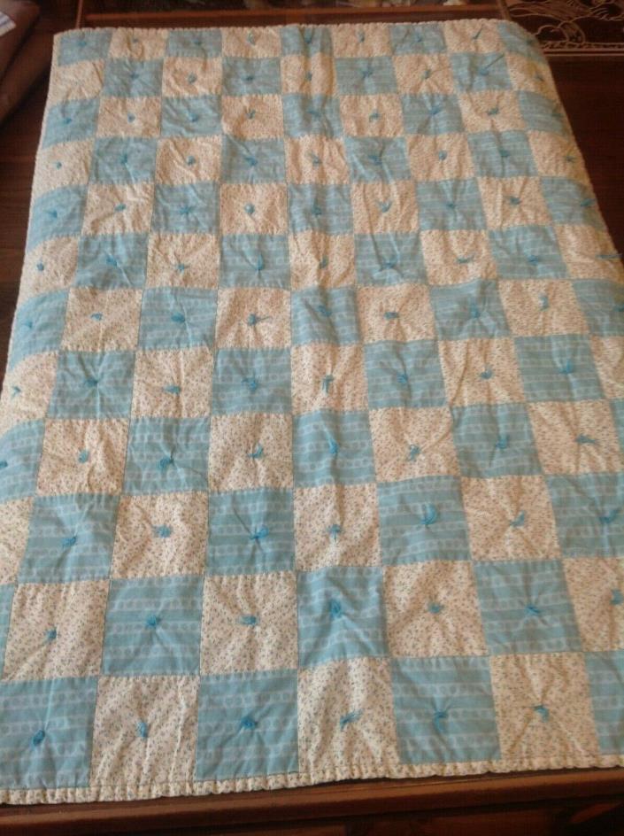 Amish Hand Made Cotton Block Quilt 46