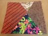 Patchwork Small Quilt Or Placemat, Triangles, Flowers, Stars, Brown, Orange