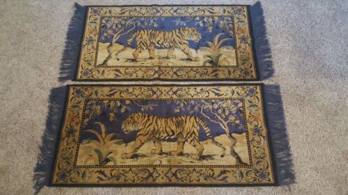 Two Gorgeous Vintage Tiger rug/tapestry