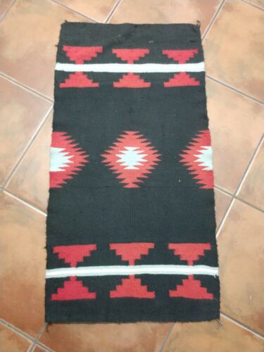 Vintage Navaho Hand Woven Rug/Hanging Traditional Design 21 X 40