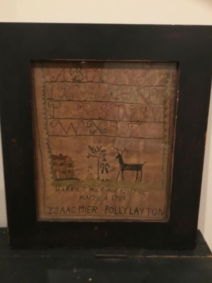 Huge Sampler made by Bonnie Stahl ( Early American Life ) Deer, People And House
