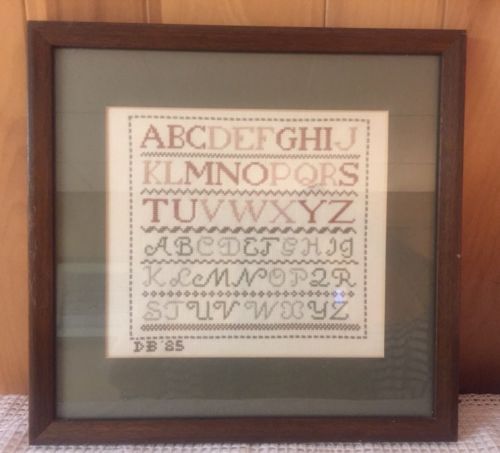 Vintage 1985 Simple Alphabet Sampler Sign DB Framed