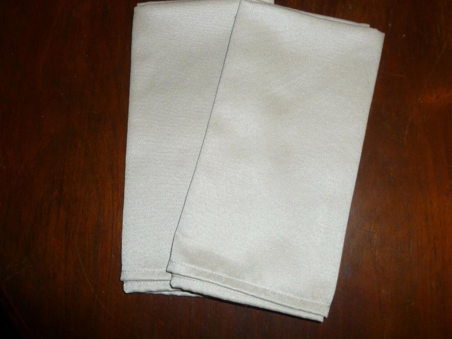 2 Vintage Cotton Dinner Napkins - Beige with a Satin Finish.17 1/2 inches Square