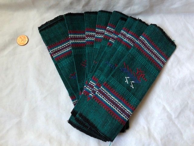 Vintage Set of Twelve Hand Woven Guatemalan Napkin Coasters