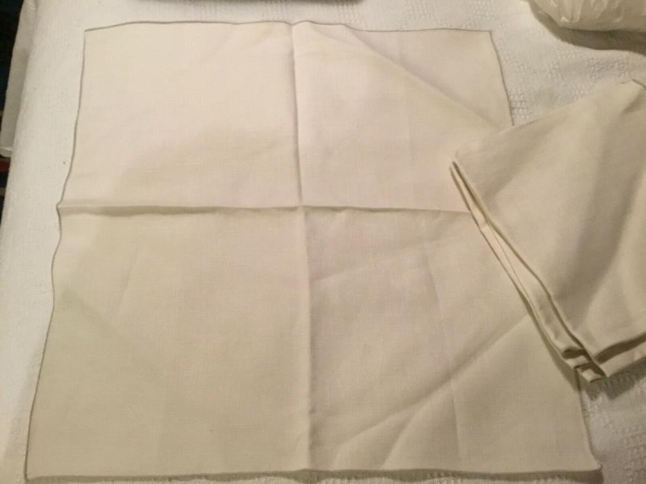 Elegant  Hand Embroidered Napkins Handkerchiefs Scarf Linens Set of 6 15x16”