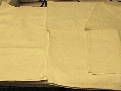 Lot 8 Vintage Off White Cotton Blend Napkins Similiar But Not Set