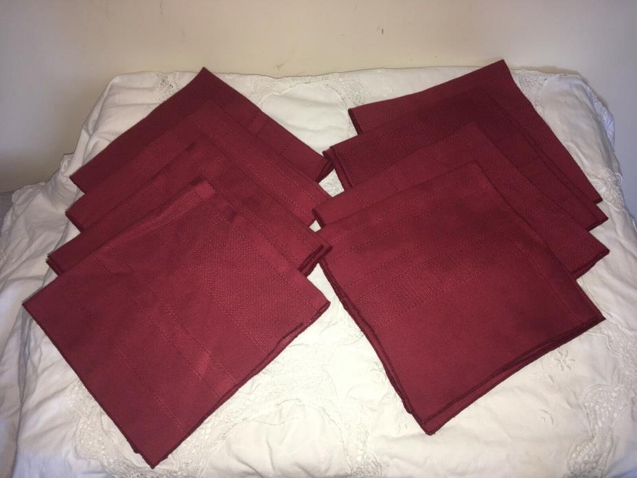 8 Matching Maroon Colored Napkins