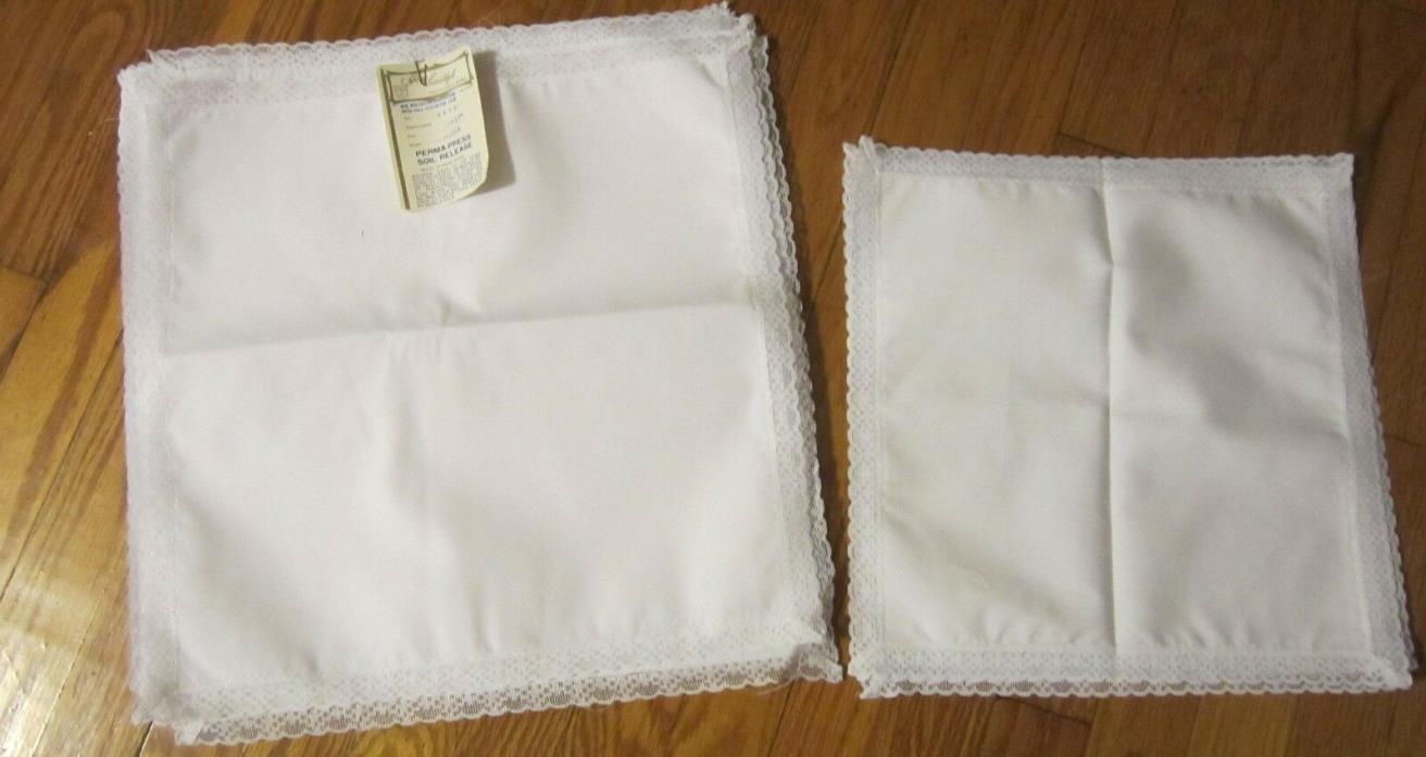 18 Vintage White Dinner Napkins  Fourteen 16 inch & Four 12 inch Lace Unused New