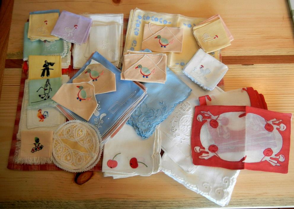 Nice Clean Lot of VINTAGE Bridge & Luncheon Napkins & Linens FREE SHIPPING