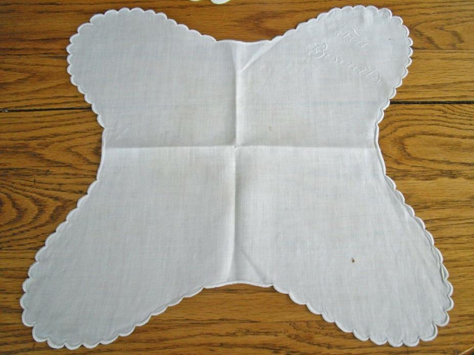 Vintage White Tea Biscuit Napkin Scarf ~ 11