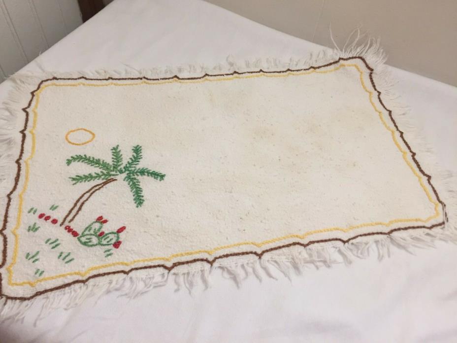 Vintage 9 Pc Placemats/Napkins Material Embroidered Good Pre-Owned Condition