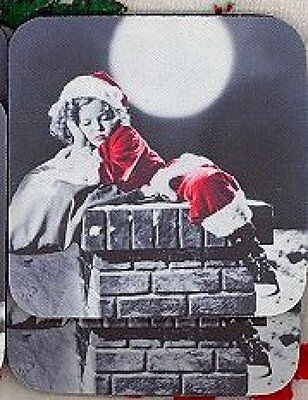 SHIRLEY TEMPLE Christmas Rubber Backed Coasters #0503