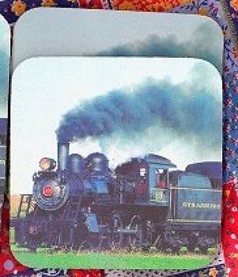 TRAIN LOCOMOTIVE Rubber Backed Coasters #0823