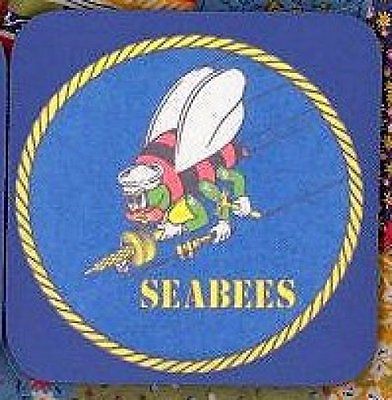 SEABEE SEABEES NAVY Rubber Backed Coasters #0166