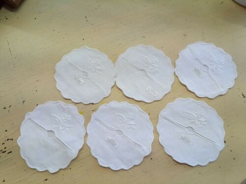 6 Linen/Cotton Stemware Coasters 4